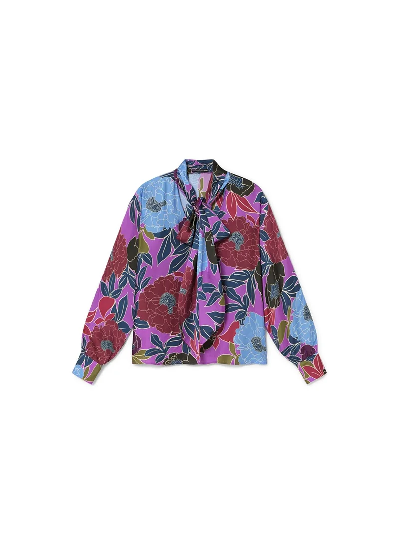 لولا كساديمونت Floral Tie-Neck Blouse